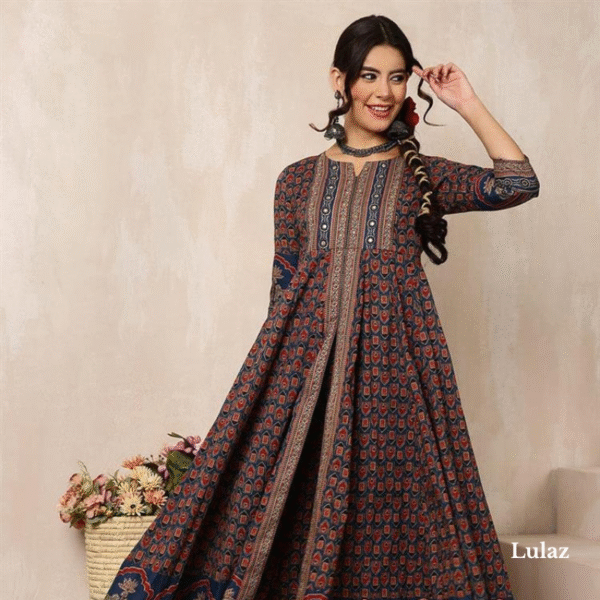 Printed Cotton Anarkali-Kurta Set